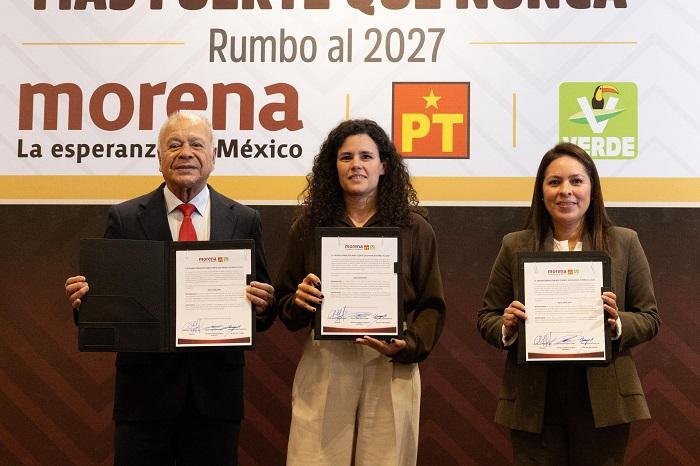 Ciudad de México: Morena, PT y PVEM anuncian alianza rumbo a 2027