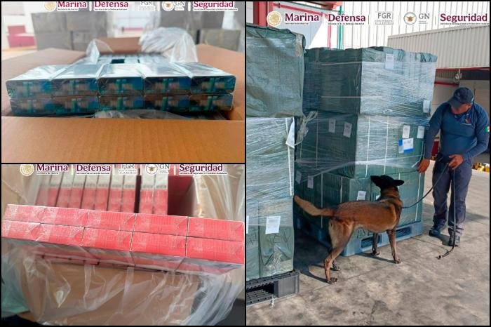 Incautan 950 mil cajetillas ilegales procedentes de Japón; valor 70 mdp