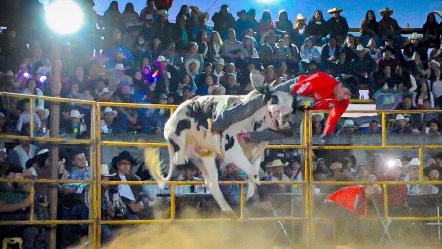 Jinete gravemente herido tras quedar atorado en toro en Puebla