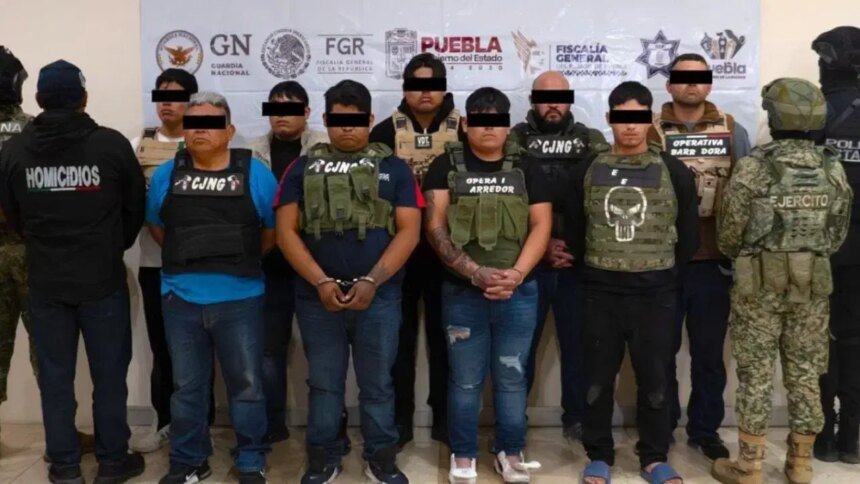 Puebla: detienen a nueve presuntos integrantes del CJNG con armas y drogas