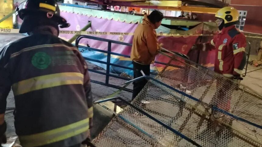 Tres personas resultan lesionadas por falla en juego mecánico en Puebla