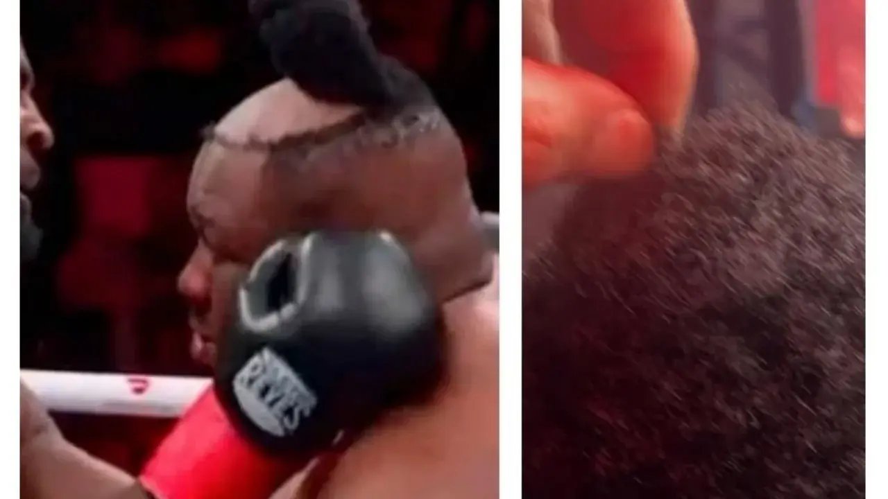Boxeador arroja su peluquín al público tras perderlo en plena pelea