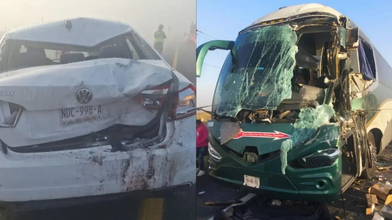 Carambola de 40 vehículos en Libramiento Bicentenario del Edomex deja tres muertos