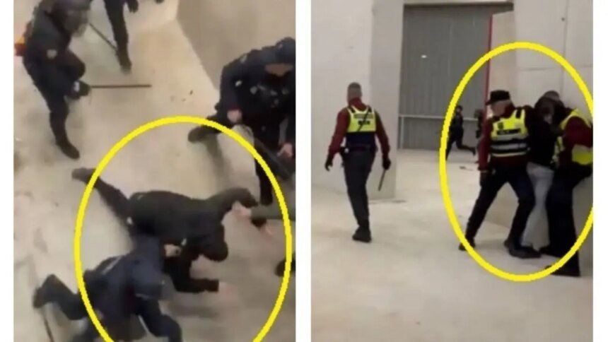Confrontación entre policía y aficionados de Osasuna tras victoria sobre Real Madrid