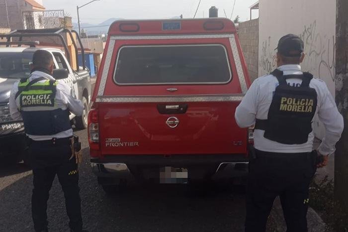 Policía de Morelia recupera camioneta robada tras agresión minutos antes