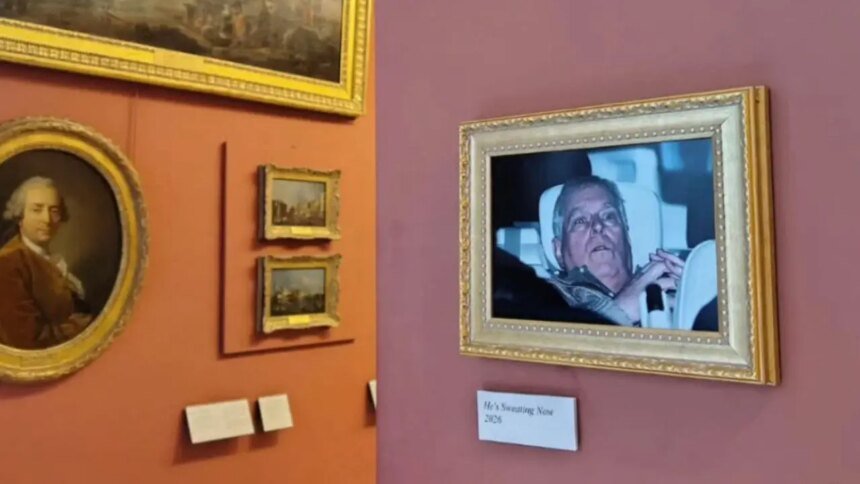 Protesta en el Louvre de París contra el príncipe Andrés por Epstein