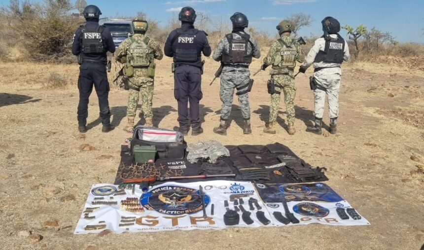 Autoridades federales y Grupo Táctico Regional aseguran armamento en Juventino Rosas, Guanajuato