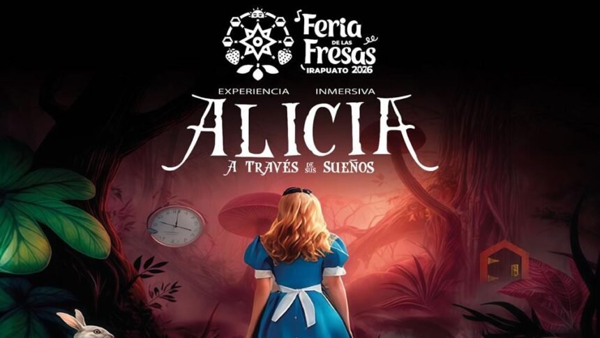 Exhibición "Alicia" inaugura espacios temáticos en Feria de las Fresas