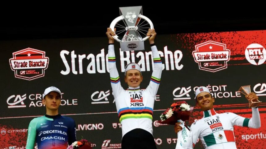 Isaac del Toro, primer mexicano en podio de la Strade Bianche