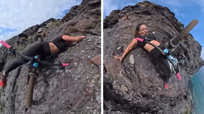 Perro rescata a ciclista que casi cae por un acantilado