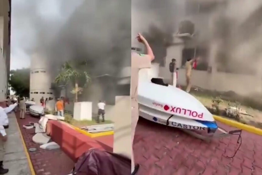 Incendio en dormitorios de la Escuela Náutica Mercante de Veracruz, México