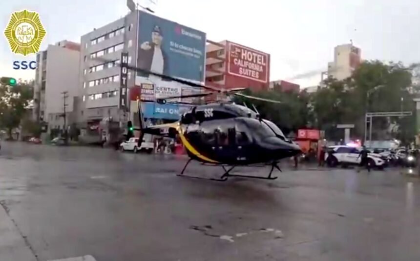 México: Helicóptero de la SSC aterriza en avenida para trasplante urgente