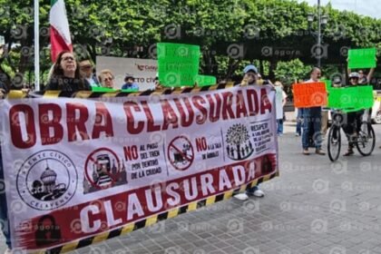 Celaya, Gto.: Vecinos se manifiestan por el futuro del tren urbano