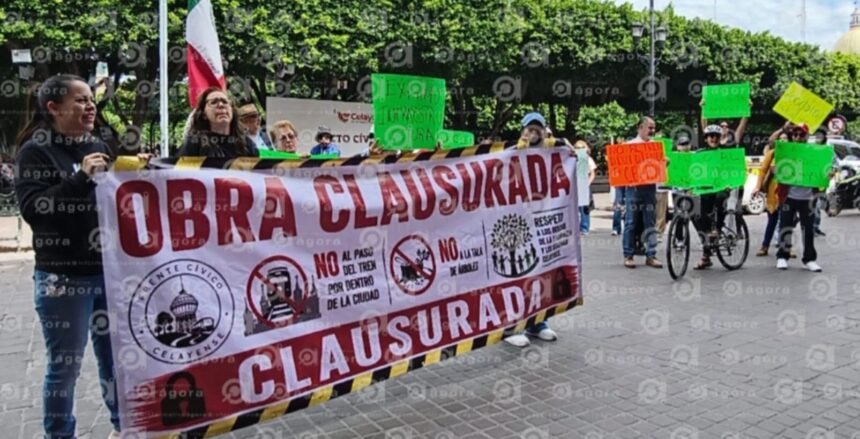Celaya, Gto.: Vecinos se manifiestan por el futuro del tren urbano
