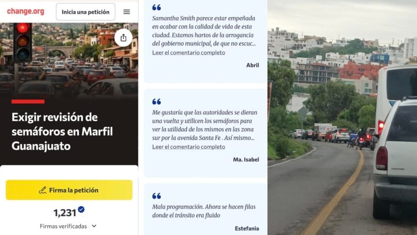 Guanajuato Capital: Ciudadanos protestan por semáforos apagados en Marfil