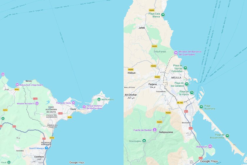 Google no reconoce a Ceuta y Melilla como parte de España