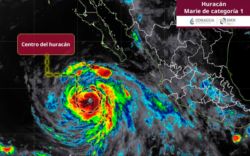 Huracán 'Marie' afecta a BCS: inundaciones y vehículos varados en México
