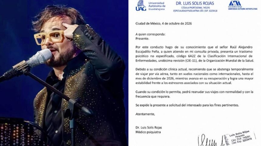 Aleks Syntek cancela gira en Europa por desafíos de salud mental